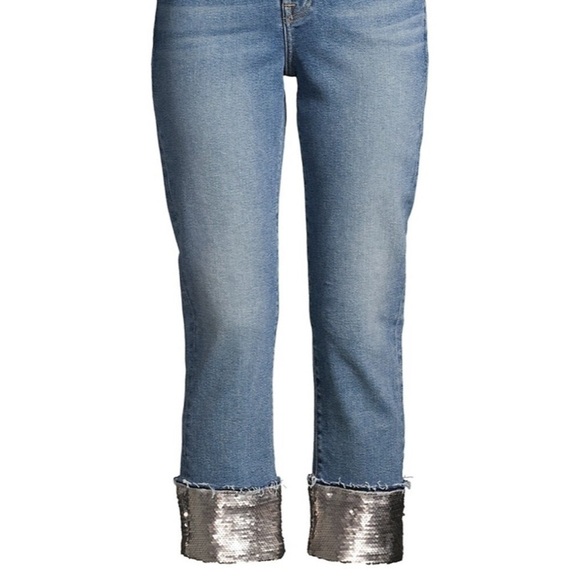 7 FAM Sequin Bottom Jeans Sz 25 NWT - Picture 4 of 6